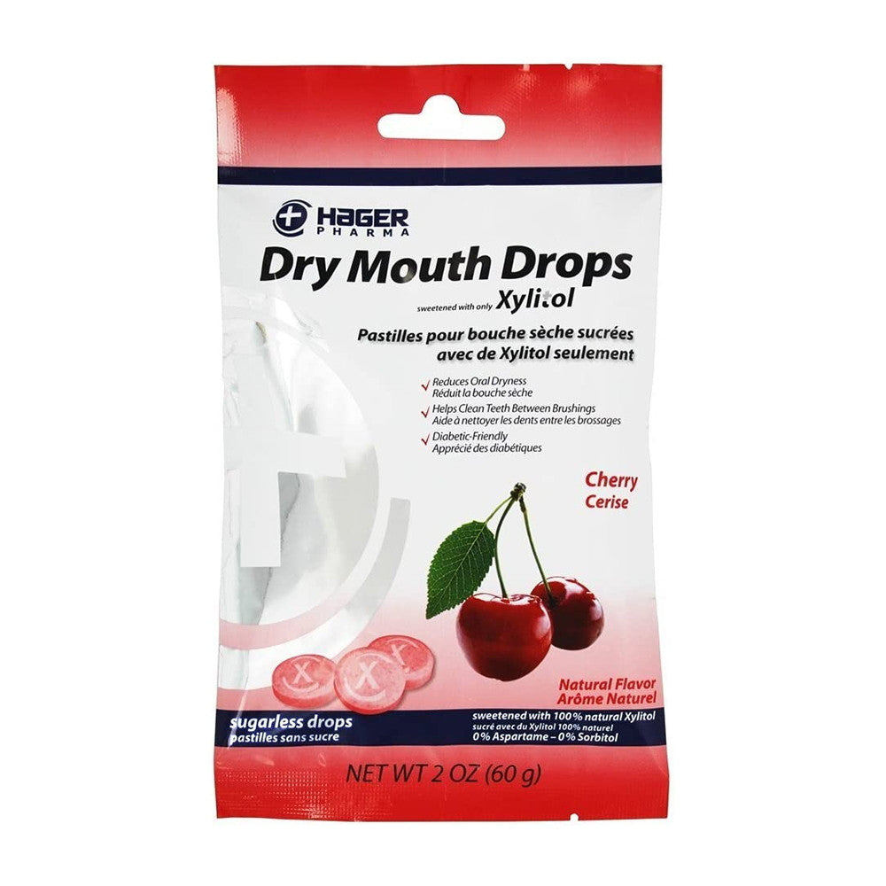 Miradent Xylitol Dry Mouth Sugar Free Drops, Cherry - 26 Drops